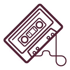 Audio Cassette Flat Icon Isolated On White Background