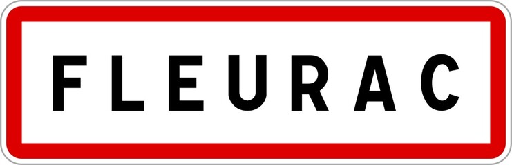 Panneau entrée ville agglomération Fleurac / Town entrance sign Fleurac