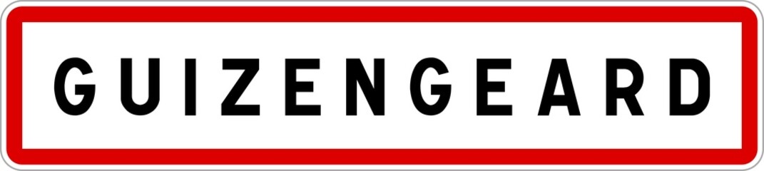 Panneau entrée ville agglomération Guizengeard / Town entrance sign Guizengeard