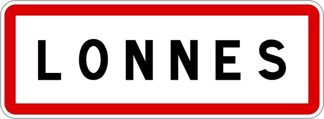 Panneau entrée ville agglomération Lonnes / Town entrance sign Lonnes