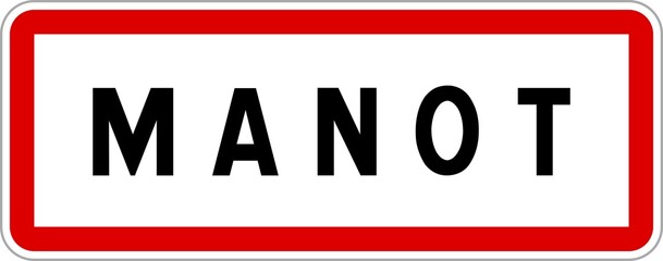 Panneau entrée ville agglomération Manot / Town entrance sign Manot