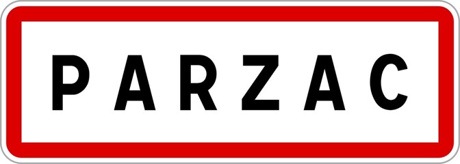Panneau entrée ville agglomération Parzac / Town entrance sign Parzac