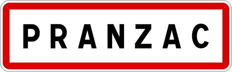 Panneau entrée ville agglomération Pranzac / Town entrance sign Pranzac