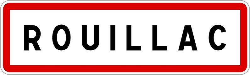 Panneau entrée ville agglomération Rouillac / Town entrance sign Rouillac