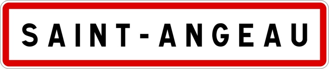 Panneau entrée ville agglomération Saint-Angeau / Town entrance sign Saint-Angeau