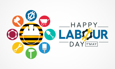 Labour day is observed every year on May 1st, it is an annual holiday to celebrate the achievements of workers. Vector illustration