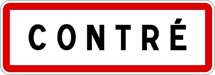 Panneau entrée ville agglomération Contré / Town entrance sign Contré