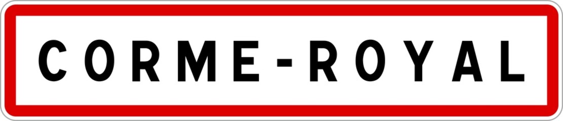 Obraz premium Panneau entrée ville agglomération Corme-Royal / Town entrance sign Corme-Royal