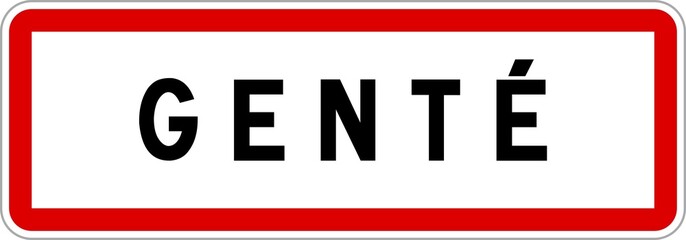 Panneau entrée ville agglomération Genté / Town entrance sign Genté