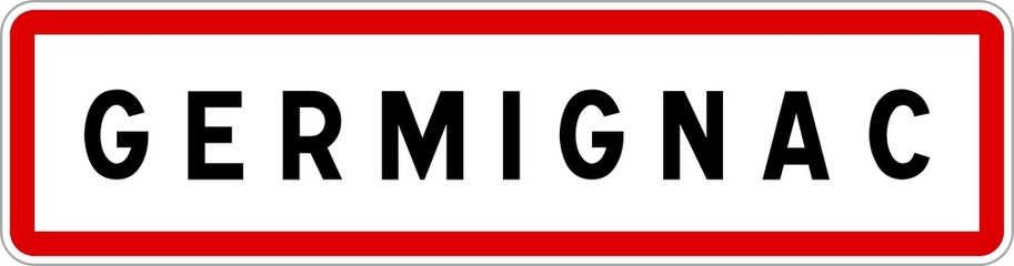 Panneau entrée ville agglomération Germignac / Town entrance sign Germignac