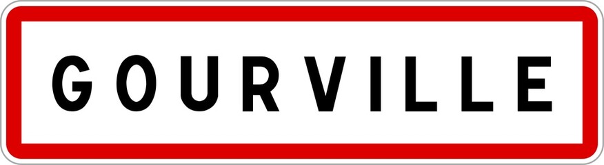 Panneau entrée ville agglomération Gourville / Town entrance sign Gourville