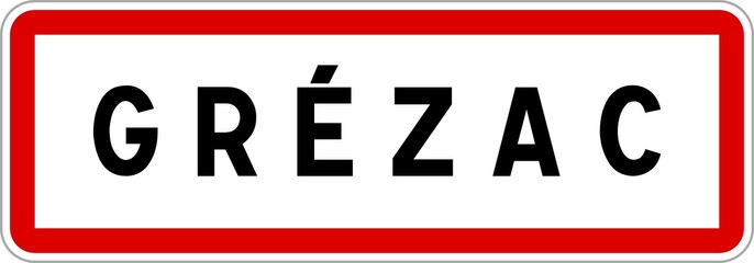 Panneau entrée ville agglomération Grézac / Town entrance sign Grézac
