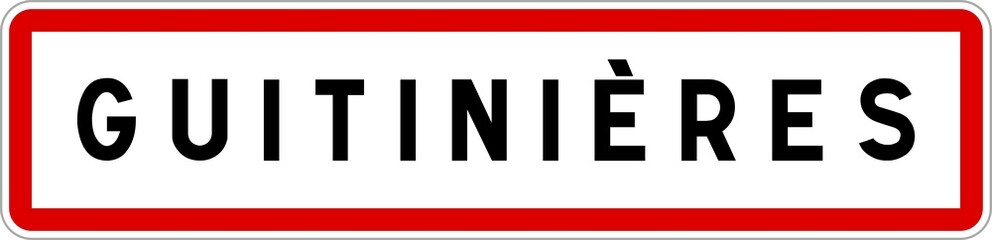 Panneau entrée ville agglomération Guitinières / Town entrance sign Guitinières