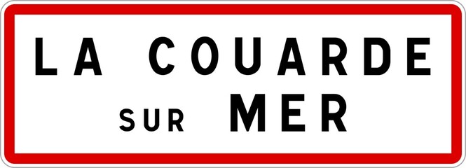Panneau entrée ville agglomération La Couarde-sur-Mer / Town entrance sign La Couarde-sur-Mer