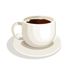 Coffee mug on a saucer.Cartoon vector graphic.