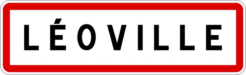 Panneau entrée ville agglomération Léoville / Town entrance sign Léoville