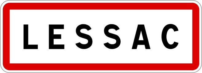 Panneau entrée ville agglomération Lessac / Town entrance sign Lessac