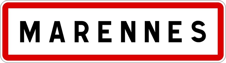 Panneau entrée ville agglomération Marennes / Town entrance sign Marennes