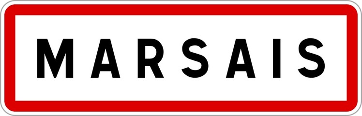 Panneau entrée ville agglomération Marsais / Town entrance sign Marsais