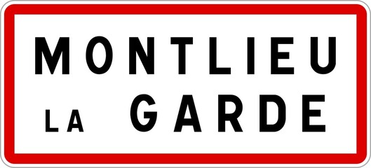 Panneau entrée ville agglomération Montlieu-la-Garde / Town entrance sign Montlieu-la-Garde