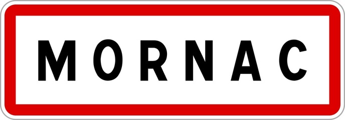 Panneau entrée ville agglomération Mornac / Town entrance sign Mornac
