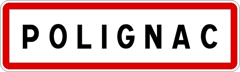 Panneau entrée ville agglomération Polignac / Town entrance sign Polignac