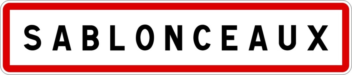 Panneau entrée ville agglomération Sablonceaux / Town entrance sign Sablonceaux