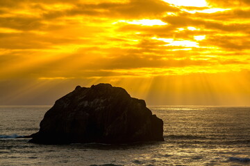 Sunset at Bandon Beach, Oregon-USA