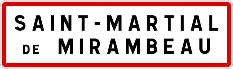 Panneau entrée ville agglomération Saint-Martial-de-Mirambeau / Town entrance sign Saint-Martial-de-Mirambeau