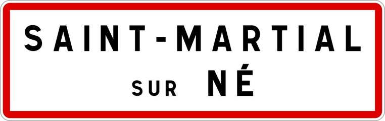 Panneau entr&eacute;e ville agglom&eacute;ration Saint-Martial-sur-N&eacute; / Town entrance sign Saint-Martial-sur-N&eacute;