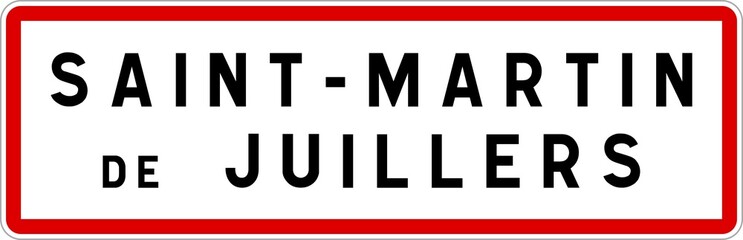 Panneau entrée ville agglomération Saint-Martin-de-Juillers / Town entrance sign Saint-Martin-de-Juillers