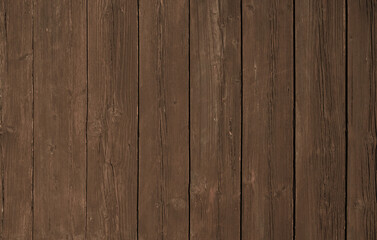 Fototapeta na wymiar Natural Brown Wooden Background. Wooden rustic background. Old boards. Copy space for your text or image. Top view. Dark brown wood boards. Blank for design and require a wood grain. Vertical.