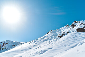 snow covered mountains