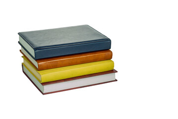 several new books isolated on white background