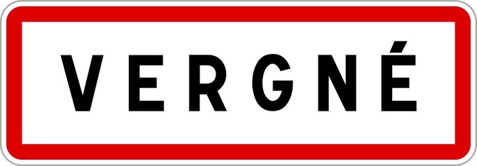 Panneau entrée ville agglomération Vergné / Town entrance sign Vergné