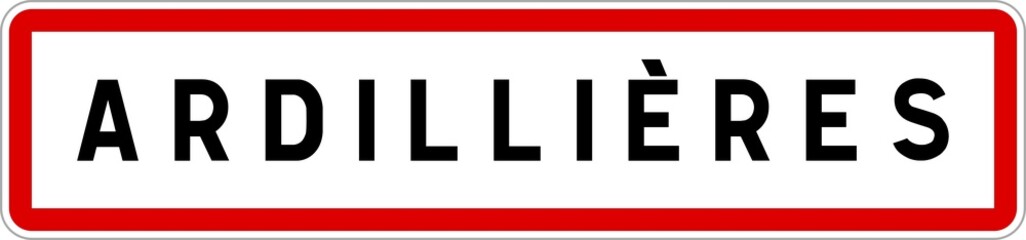 Panneau entrée ville agglomération Ardillières / Town entrance sign Ardillières