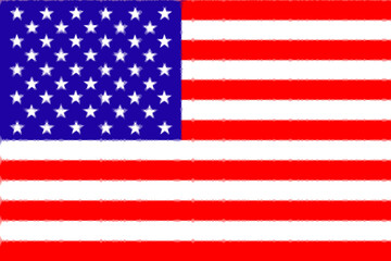 United States of America (USA). Flag of United States of America (USA). llustration of the flag of United States of America (USA). Horizontal design. Abstract design. Illustration. Map.