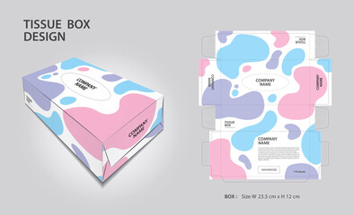 Tissue box Design colorful liquid background, Box Mock up, 3d box, Can be use place your text and logos and ready to go for print, Product design, Packaging vector illustration, liquid background