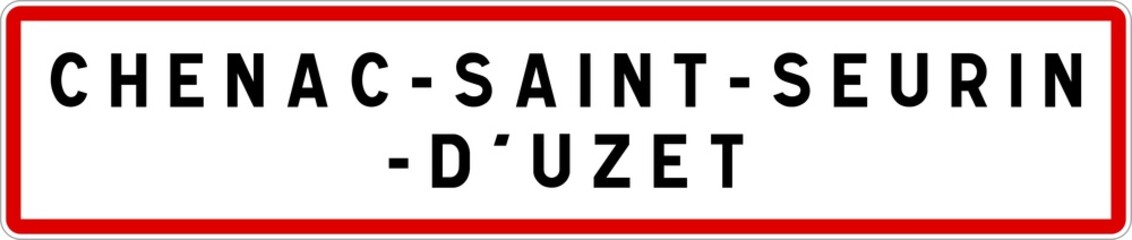Panneau entrée ville agglomération Chenac-Saint-Seurin-d'Uzet / Town entrance sign Chenac-Saint-Seurin-d'Uzet