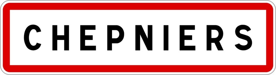 Panneau entrée ville agglomération Chepniers / Town entrance sign Chepniers