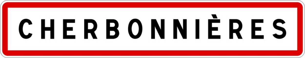 Panneau entrée ville agglomération Cherbonnières / Town entrance sign Cherbonnières
