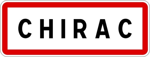 Panneau entrée ville agglomération Chirac / Town entrance sign Chirac