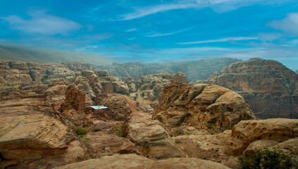 Fototapeta na wymiar Spectacular landscape of Petra Jordan