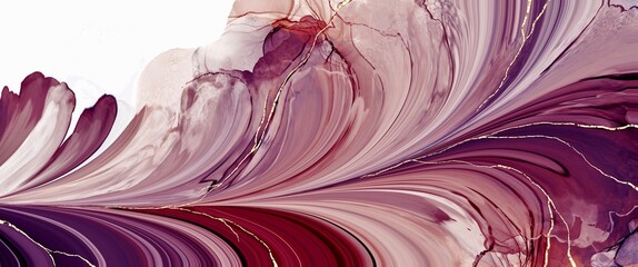 Modern colorful curved background, wave, pastel colors, trendy alcohol ink texture, creative hand drawn art illustration, layered art, clean wallpaper for print, burgundy, soft pink colormix