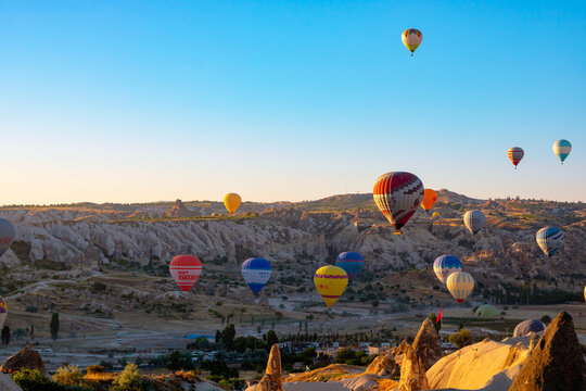 Cappadocia and hot air balloons in the morning