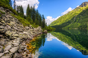 Morskie Oko lake, Tatra mountains, Poland - obrazy, fototapety, plakaty