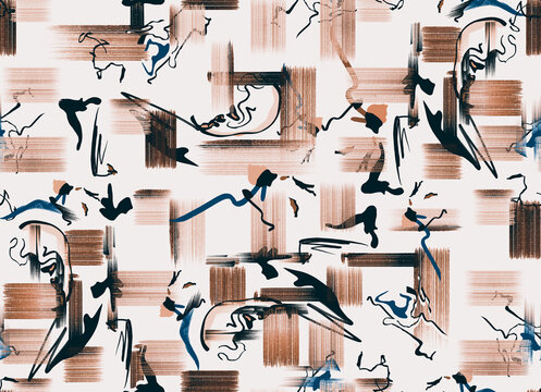 Textile print pattern. abstract flower seamless fabric and digital print pattern. geometric print pattern for textile design and fabrics.	
