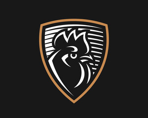 Obraz premium Rooster modern logo. Chicken vector illustration for your emblem or crest.
