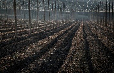 Hop field with high construction