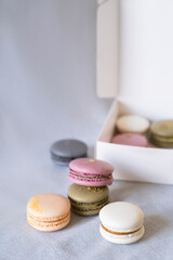 macaroons corton box on the table